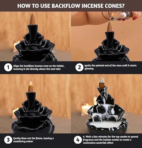 Folkulture Fall Backflow Incense Cones Set of 6