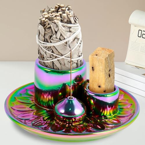 4-in-1 Ceramic Incense Burner Holder for Palo Santo and Sage