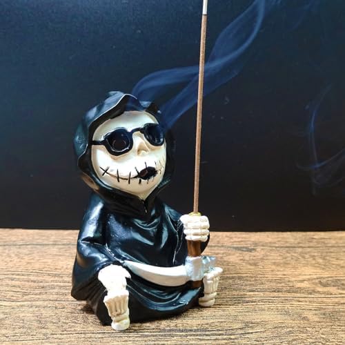 Gothic Skeleton Grim Reaper Incense Burner Voodoo Doll Decoration