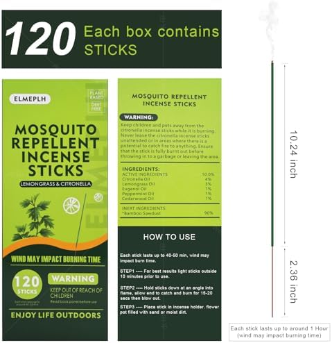 120 PCS Mosquito Repellent Incense Sticks for Outdoor Use