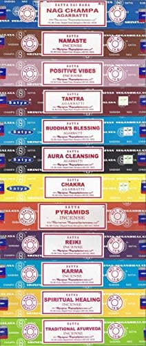 Set of 12 Nag Champa Incense Sticks by Satya