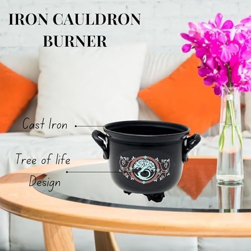 Vrinda Tree of Life Iron Incense Burner - Decorative for Meditation and Rituals