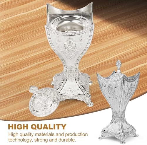 Bakhoor Incense Burner - 11 Inch Silver Trophy Shape