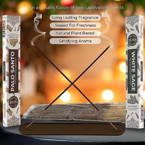 Trumiri Incense Sticks - 40 Pack 20 Palo Santo 20 White Sage