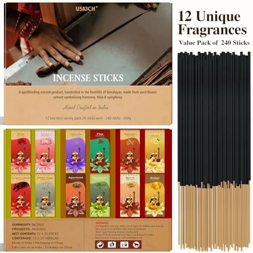 USKICH Incense Sticks Variety Pack 240 Sticks