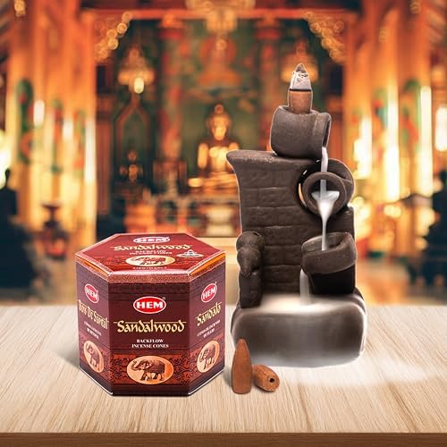 HEM Sandalwood Brown Incense Cones Pack of 40