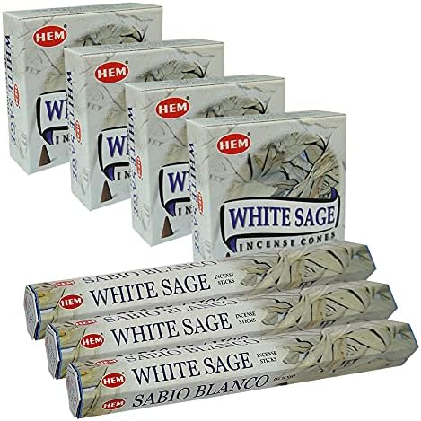White Sage Incense Sticks and Cone Holder Variety Pack