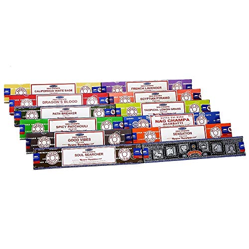 Satya 12 Pack Assorted Incense Sticks 15 Grams