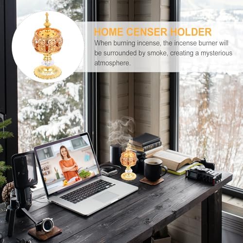 HOMSFOU Vintage Lace Incense Burner Wrought Iron Decor