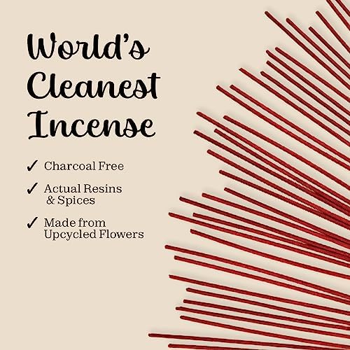 Calmveda Sandal Rose Incense Sticks - 40 Natural Clean Charcoal Free