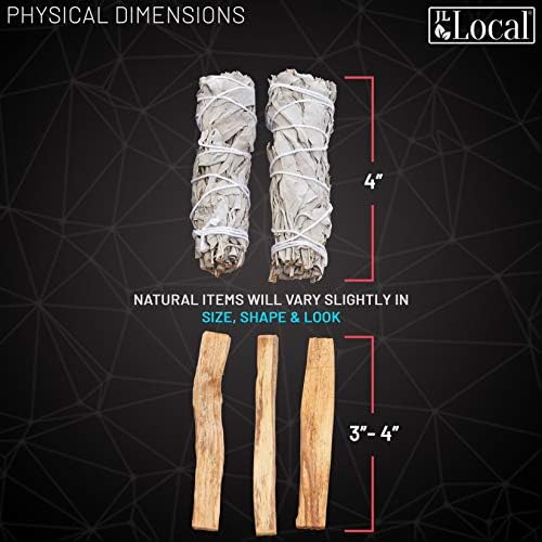 Smudge Kit Refill - White Sage Palo Santo for Cleansing Healing Meditation and Incense