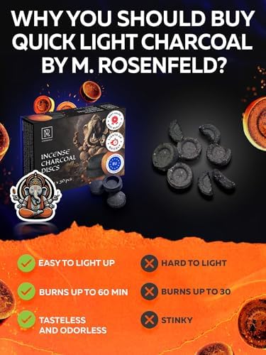 Charcoal Discs for Incense Burning - 30 pcs Quick Light Coals