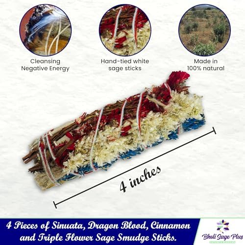 Sage Smudge Kit 4 Sticks for Cleansing and Harmony