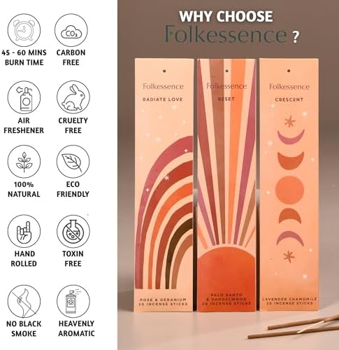 Folkulture Incense Sticks Set of 6 120 Sticks 45 Min Burn Time