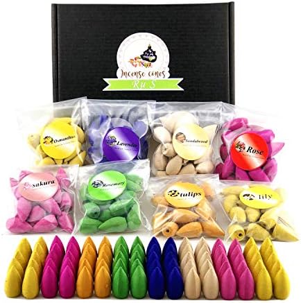 152 Pcs Backflow Incense Cones 8 Mixed Natural Scents