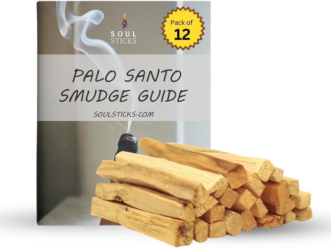 Ancientveda Peruvian Palo Santo Sticks 12 Pack with Smudge Guide