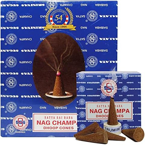 TRUMIRI Nag Champa Incense Cones and Burner Bundle