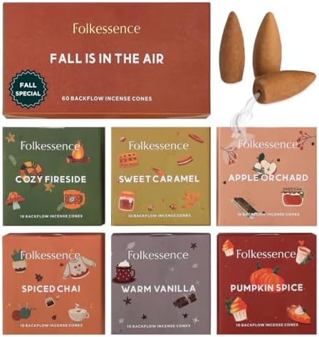Folkulture Fall Backflow Incense Cones Set of 6