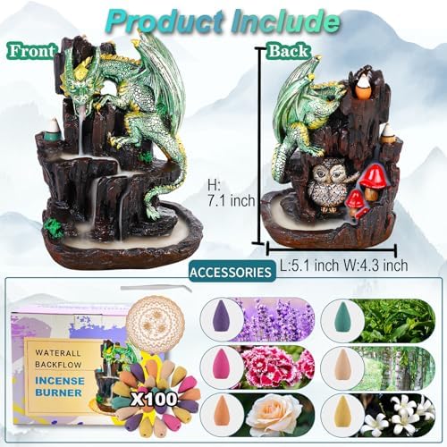Dragon Backflow 2 Sided Mountain Waterfall Incense Burner