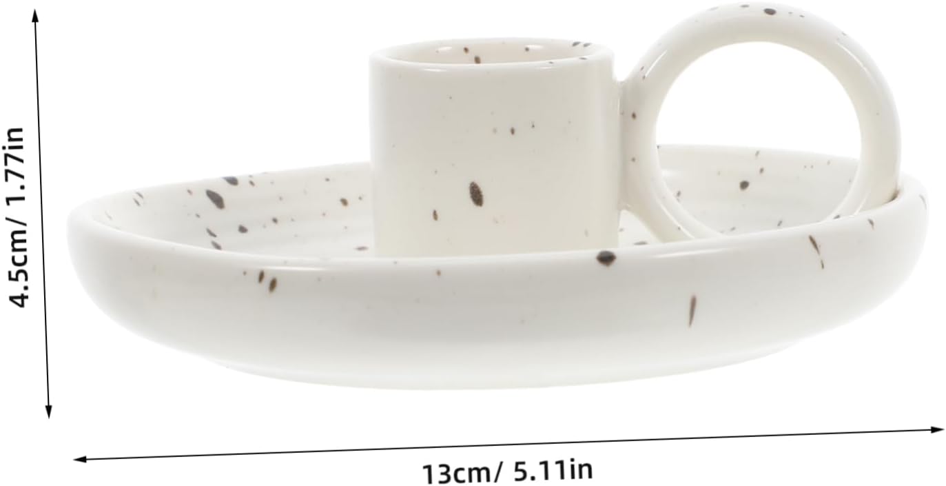 Cabilock Ceramic Incense Tray with Handle for Sticks and Cones