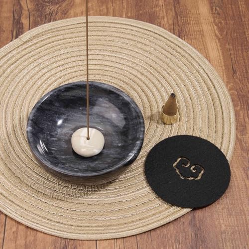 Marble Incense Holder with Brass Burner for Sticks and Cones