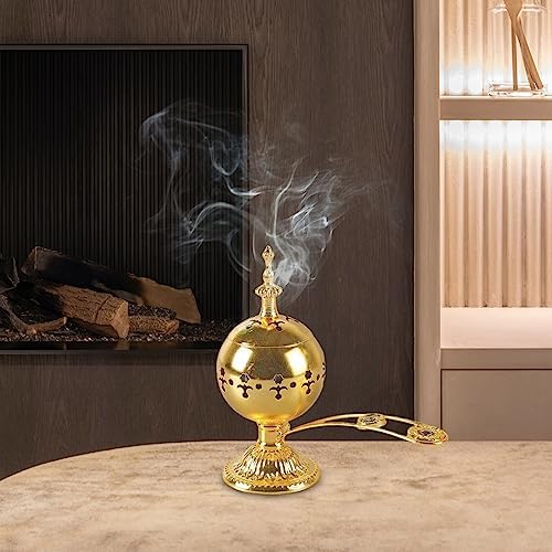 Electric Incense Burner with Gold Finish for Home and Yoga