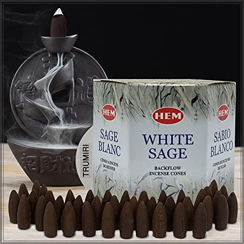 TRUMIRI White Sage Backflow Incense Cones