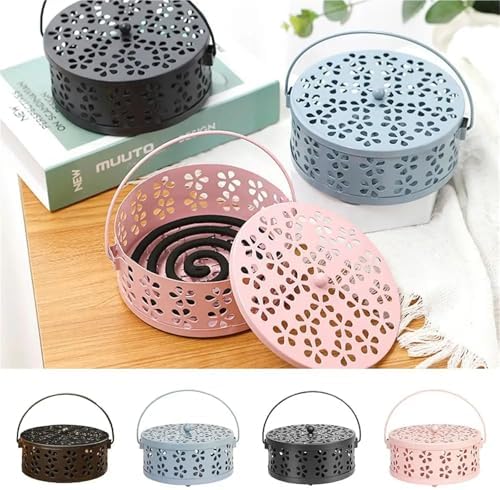 Iron Mosquito Coil Box with Sandalwood Aroma and Ventilation Design