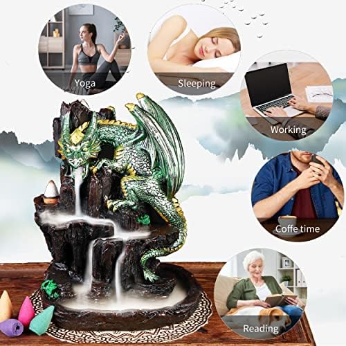 Dragon Backflow 2 Sided Mountain Waterfall Incense Burner