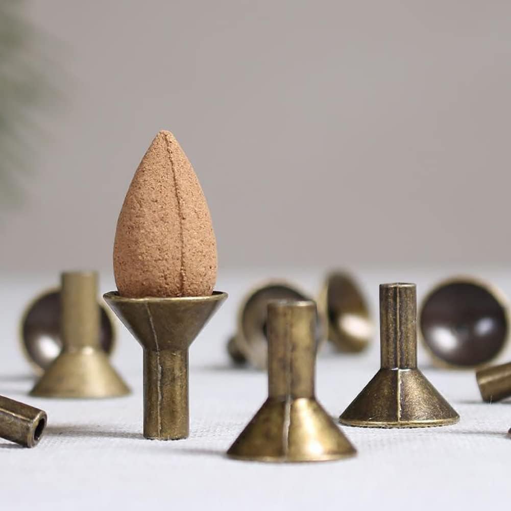10 Pcs Metal Incense Cone Holders Funnel Shape Retro Incense Stick Rack Backflow Burner Stand