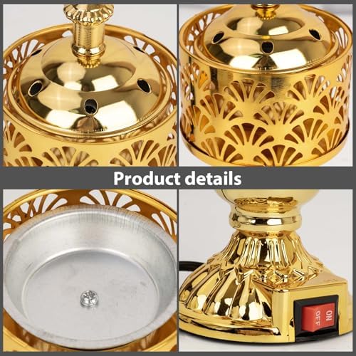Golden Electric Incense Burner with US Plug