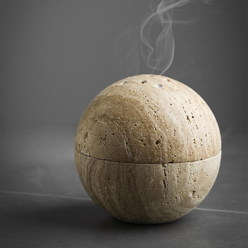 Handmade Travertine Incense Resin Burner Holder
