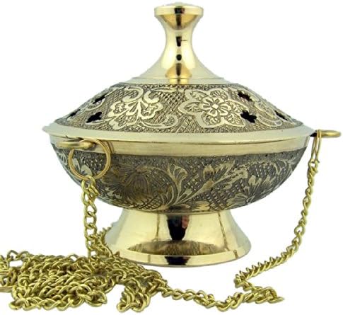 Religious Gifts Gold Plate Over Brass Incense Holder