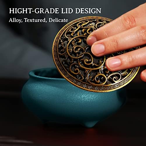 Coil Incense Burner with Fireproof Pad and Alloy Lid
