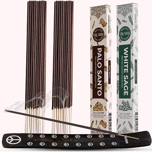 Trumiri Incense Sticks - 40 Pack 20 Palo Santo 20 White Sage