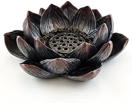 Lotus Incense Burner and Votive T-Light Candle Holder for Meditation and Buddha Decor
