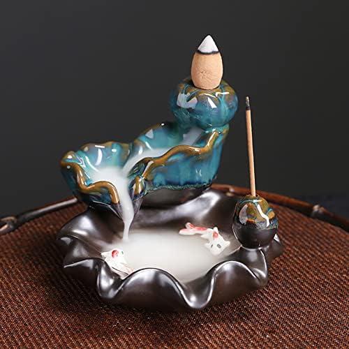 Doanpusi Ceramic Backflow Incense Holder Waterfall Burner Set