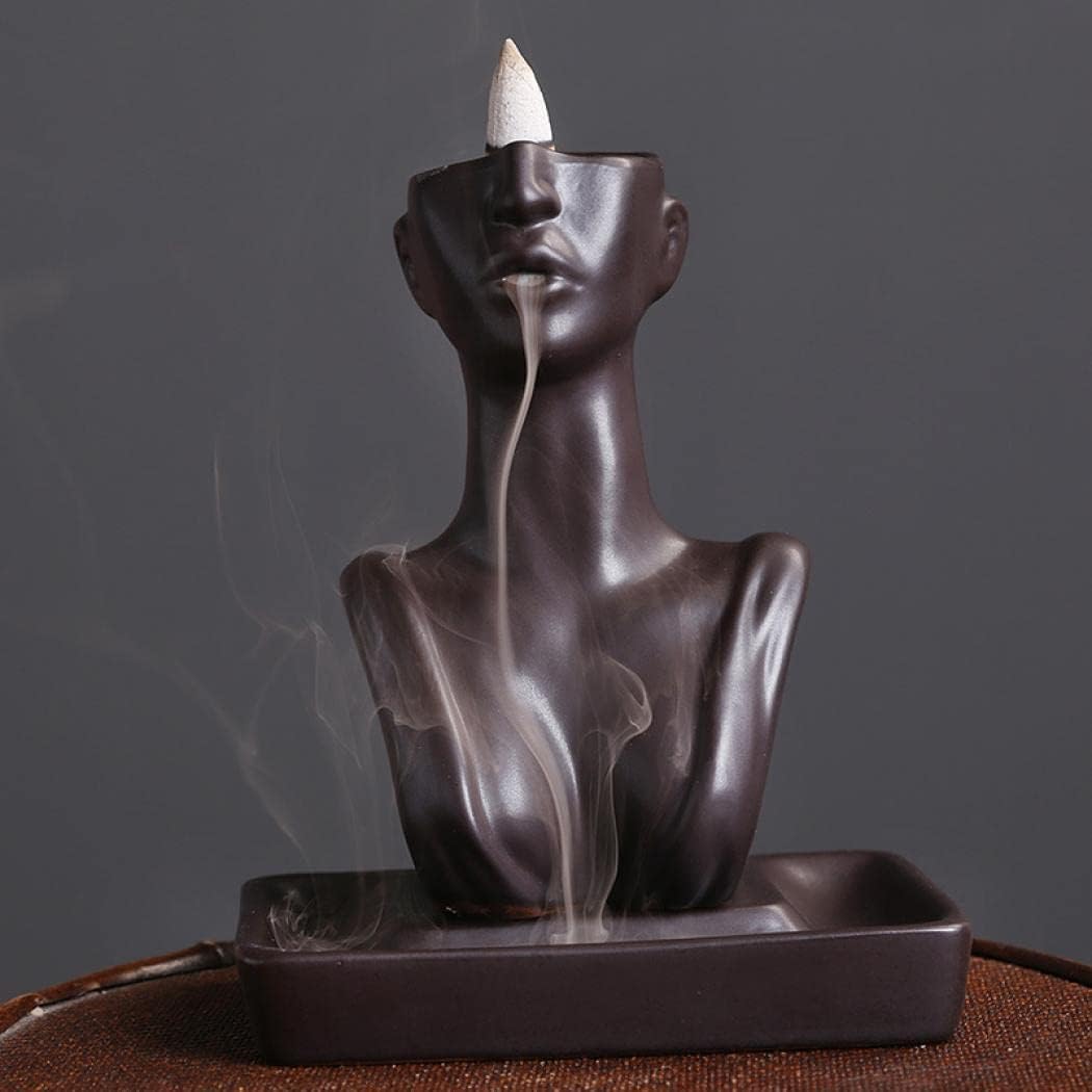 YYW Backflow Incense Holder Waterfall Aromatherapy Ornament Black