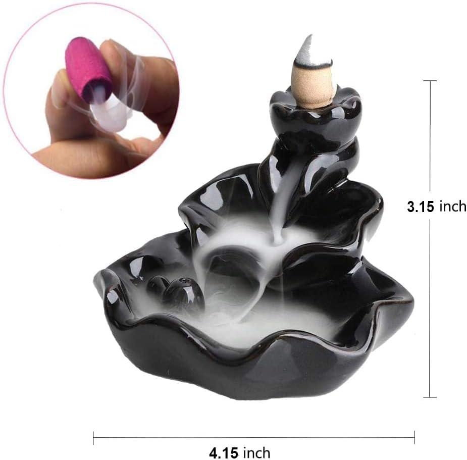 Waterfall Incense Burner with 10 Mixed Aromatherapy Cones