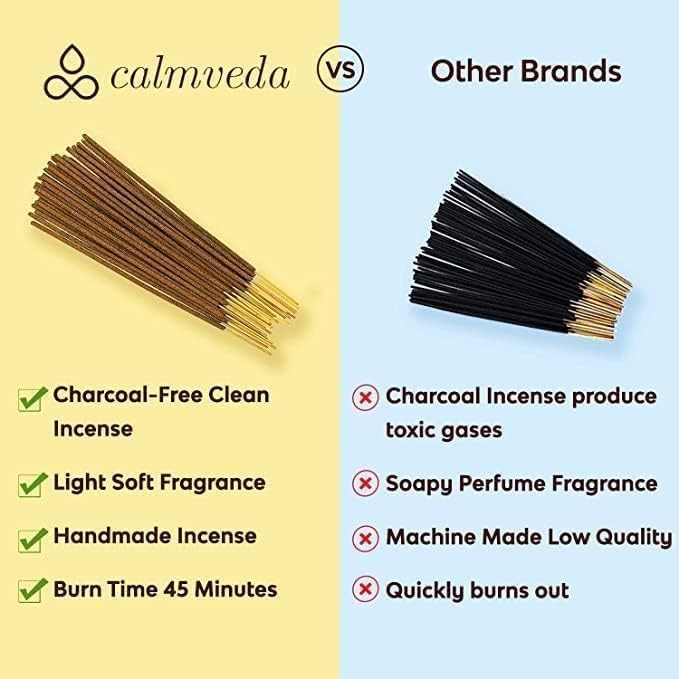 Calmveda Frankincense and Myrrh Incense - 80 Sticks Charcoal Free