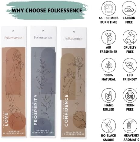 Folkulture Incense Sticks Set of 6 120 pcs 45 Min Burn Time