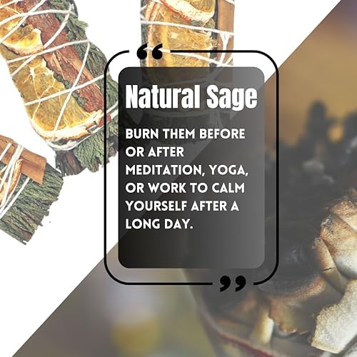 Soul Sticks 3 Pack Cedar Orange Cinnamon Sage Smudge Sticks for Money Cleansing Abundance