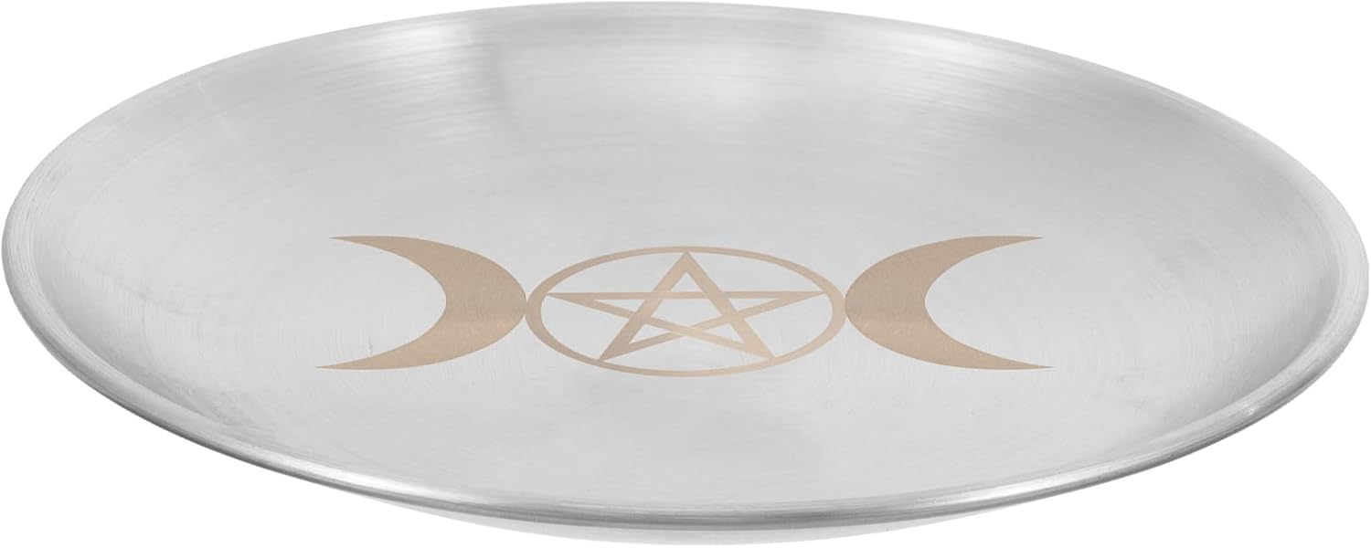 Wiccan Altar Plate with Pentagram Design