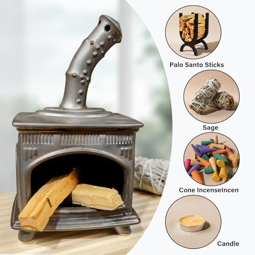 Handmade Ceramic Palo Santo Holder - Fireplace Style