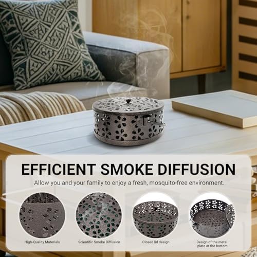 Mosquito Coil Holder with 24 Citronella Coils Portable and Indoor Outdoor Use