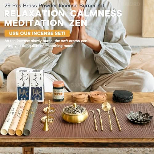 29 Pcs Brass Incense Burner Kit for Home and Meditation