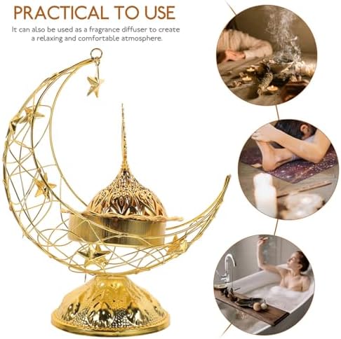 IMIKEYA Vintage Metal Incense Burner Aroma Lamp