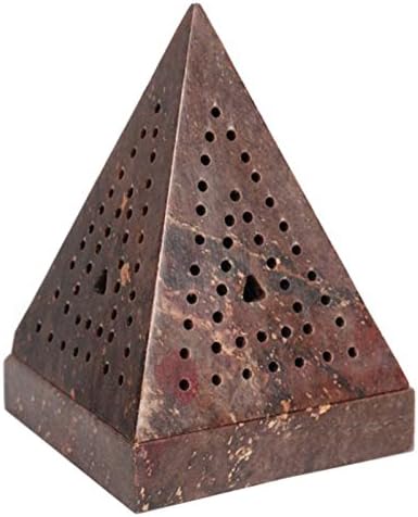 Hosleys 5 Inch High Soapstone Triangle Pyramid Incense Holder