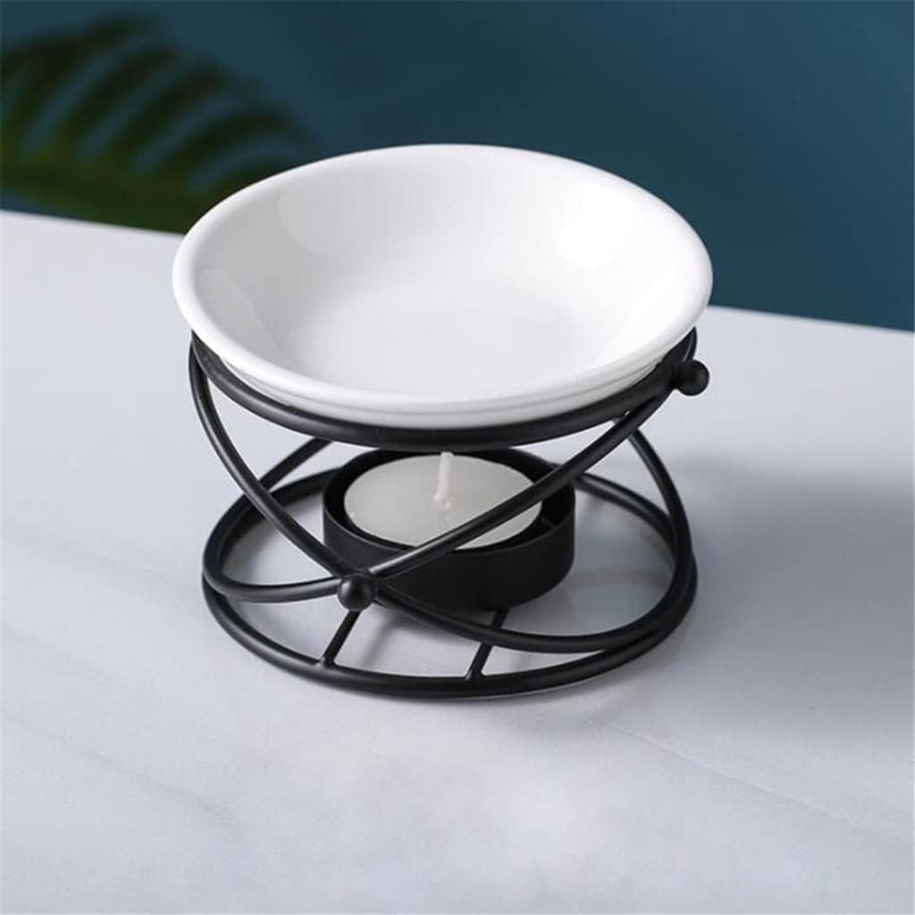Creative Aroma Burner Oil Lamp Gold Black Ceramic Bowl