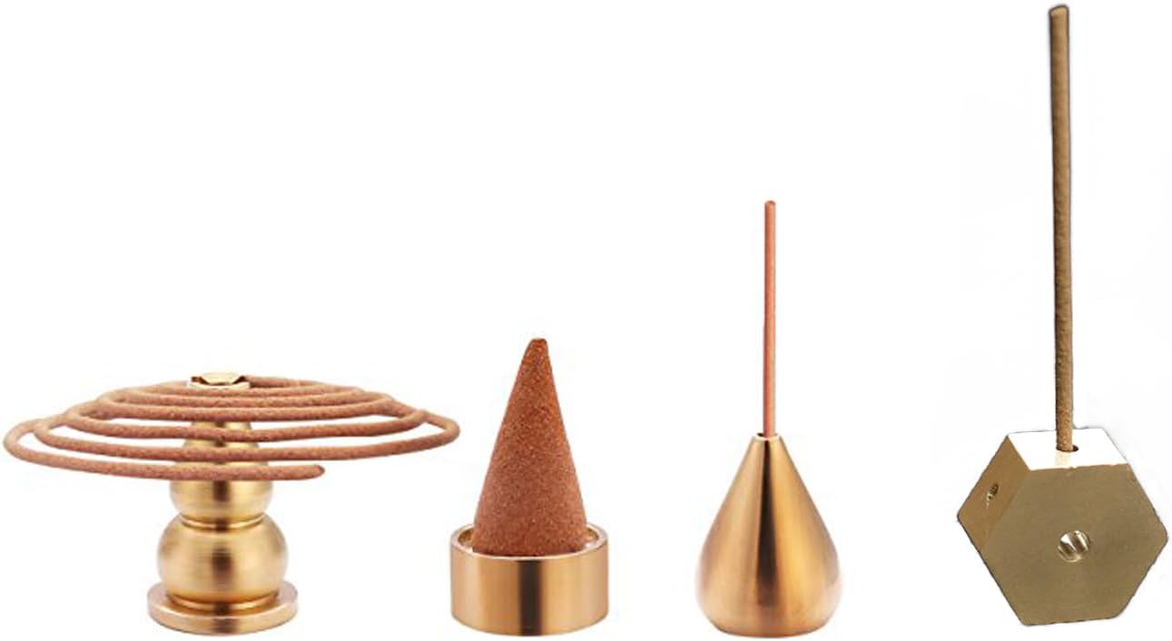 CHENSHUO Brass Incense Burner with 4 Styles
